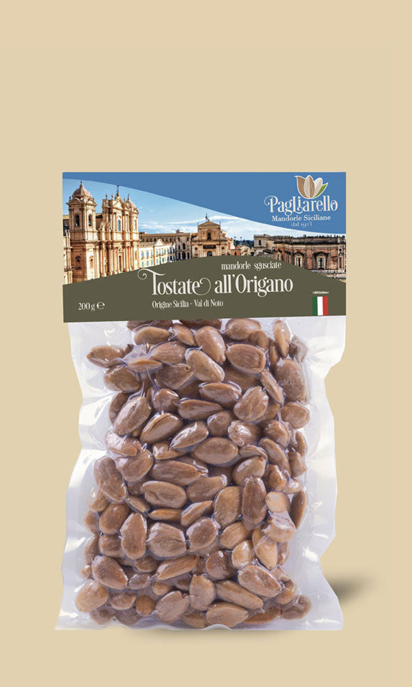 Mandorle Sgusciate Tostate All'ORIGANO Val di Noto Sicilia Pagliarello - 200 g