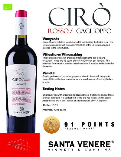 Cantina Santa Venere CIRO Rosso DOP 2021