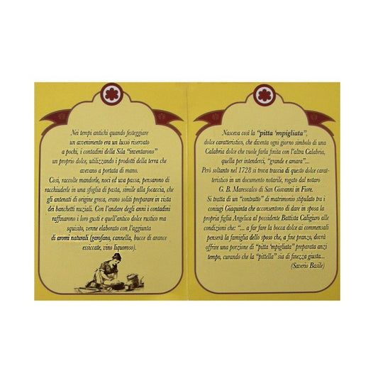 Cartellino-pitta-mpigliata-mancinaPitta Mpigliata F.lli Mancina Specialità Calabrese marcelloitalianfood talmoncino