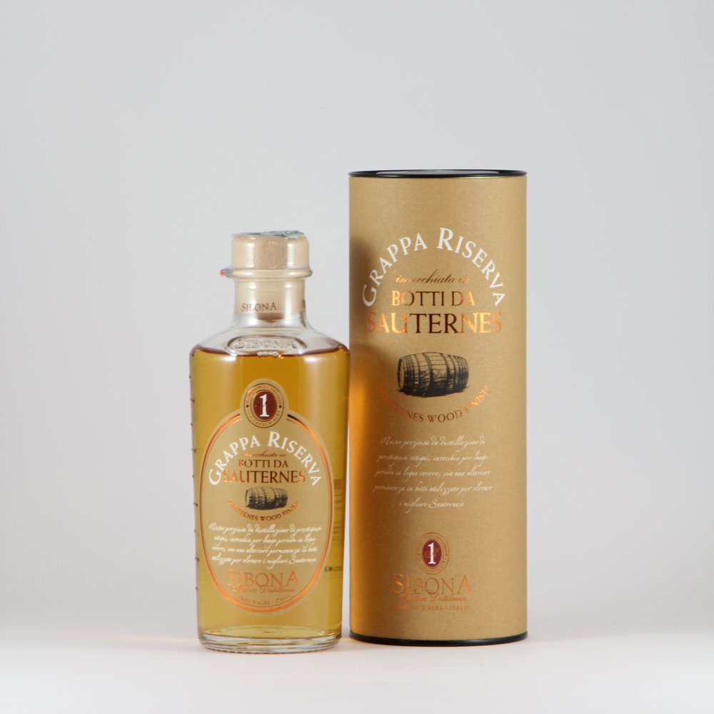 Distilleria Sibona Grappa Riserva in botti da Sauternes marcelloitalianfood
