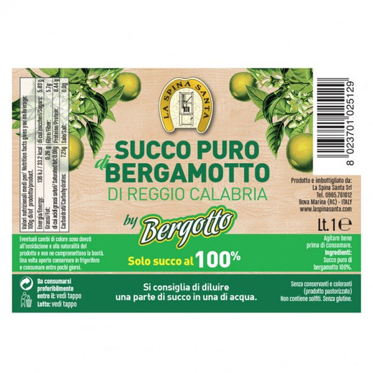 Succo Puro di BERGAMOTTO - La Spina Santa marcelloitalianfood