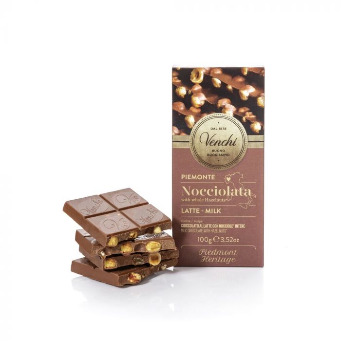 tavoletta di cioccolato al latte con nocciole intere 100 g - venchi