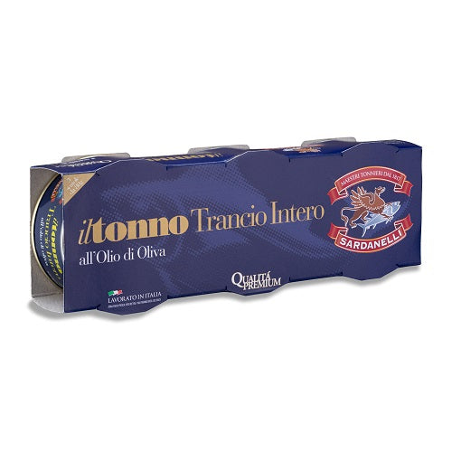 Sardanelli Tonno Trancio Intero Prima Scelta - Tonno in scatola 3 x 80 g